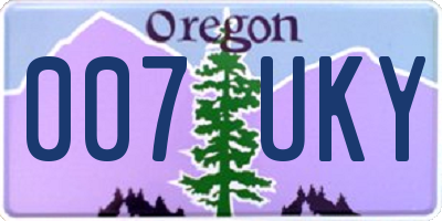 OR license plate 007UKY