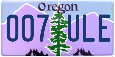 OR license plate 007ULE