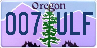 OR license plate 007ULF