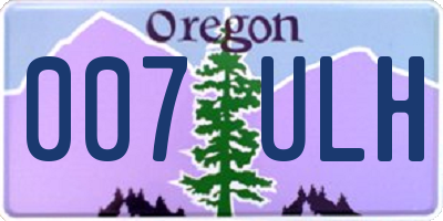 OR license plate 007ULH