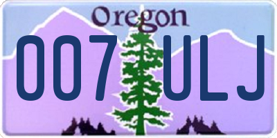 OR license plate 007ULJ