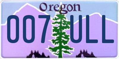 OR license plate 007ULL