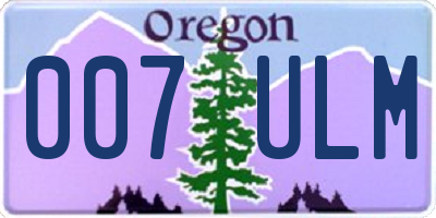 OR license plate 007ULM