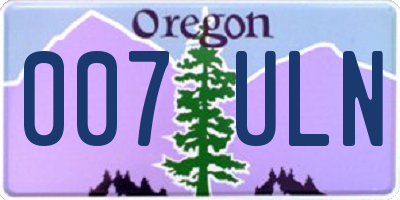 OR license plate 007ULN