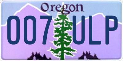 OR license plate 007ULP