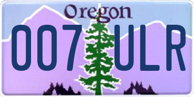 OR license plate 007ULR