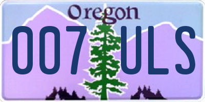 OR license plate 007ULS