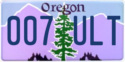 OR license plate 007ULT