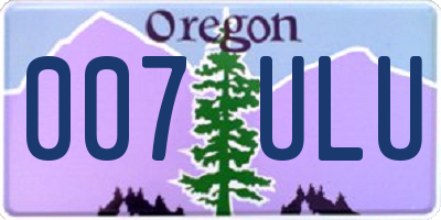 OR license plate 007ULU