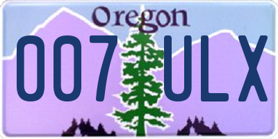 OR license plate 007ULX