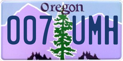 OR license plate 007UMH