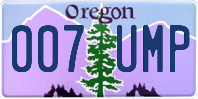 OR license plate 007UMP