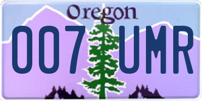 OR license plate 007UMR