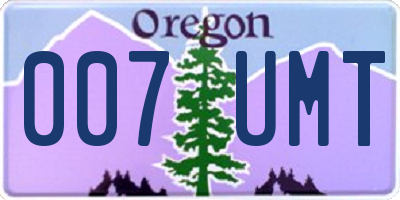 OR license plate 007UMT