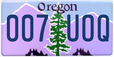 OR license plate 007UOQ