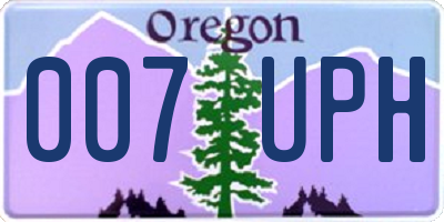 OR license plate 007UPH