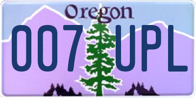 OR license plate 007UPL