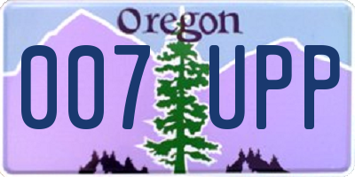 OR license plate 007UPP