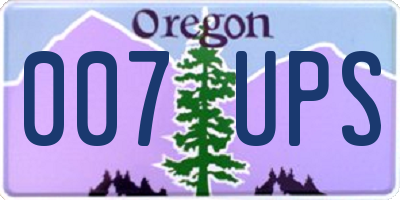 OR license plate 007UPS