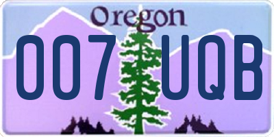 OR license plate 007UQB