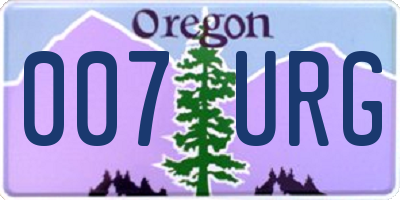 OR license plate 007URG