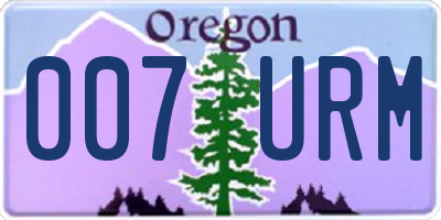 OR license plate 007URM