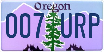 OR license plate 007URP