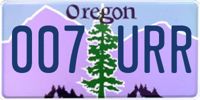 OR license plate 007URR