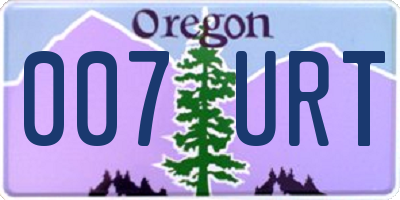 OR license plate 007URT