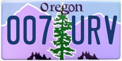 OR license plate 007URV