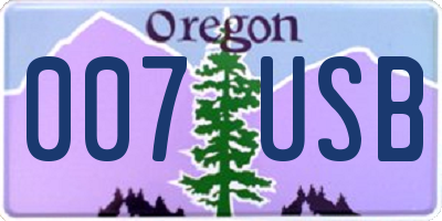 OR license plate 007USB