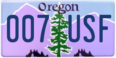 OR license plate 007USF