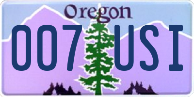OR license plate 007USI