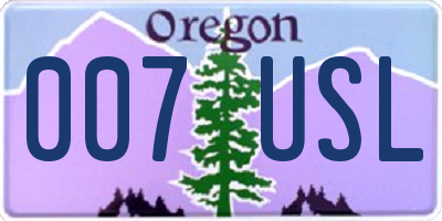 OR license plate 007USL