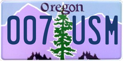 OR license plate 007USM