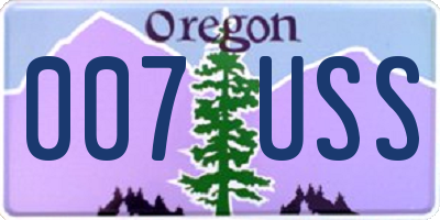 OR license plate 007USS