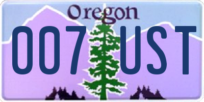 OR license plate 007UST