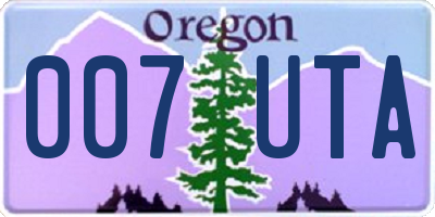 OR license plate 007UTA