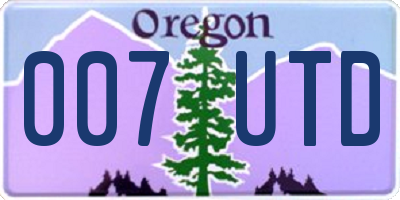 OR license plate 007UTD