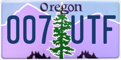 OR license plate 007UTF