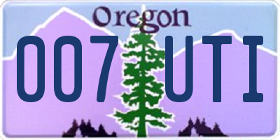 OR license plate 007UTI