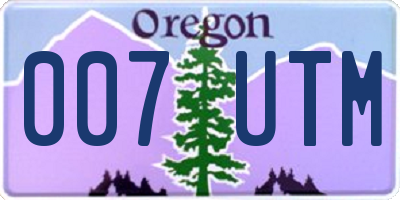 OR license plate 007UTM