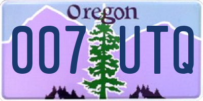 OR license plate 007UTQ
