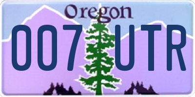 OR license plate 007UTR