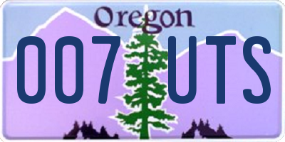 OR license plate 007UTS