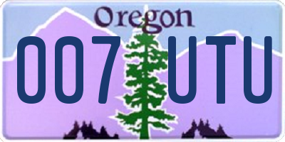 OR license plate 007UTU