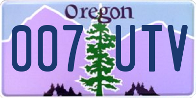 OR license plate 007UTV