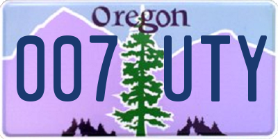 OR license plate 007UTY