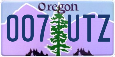 OR license plate 007UTZ