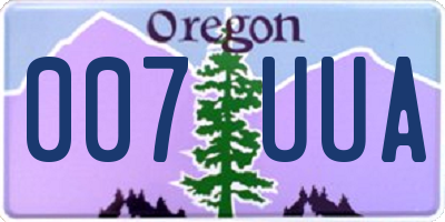 OR license plate 007UUA